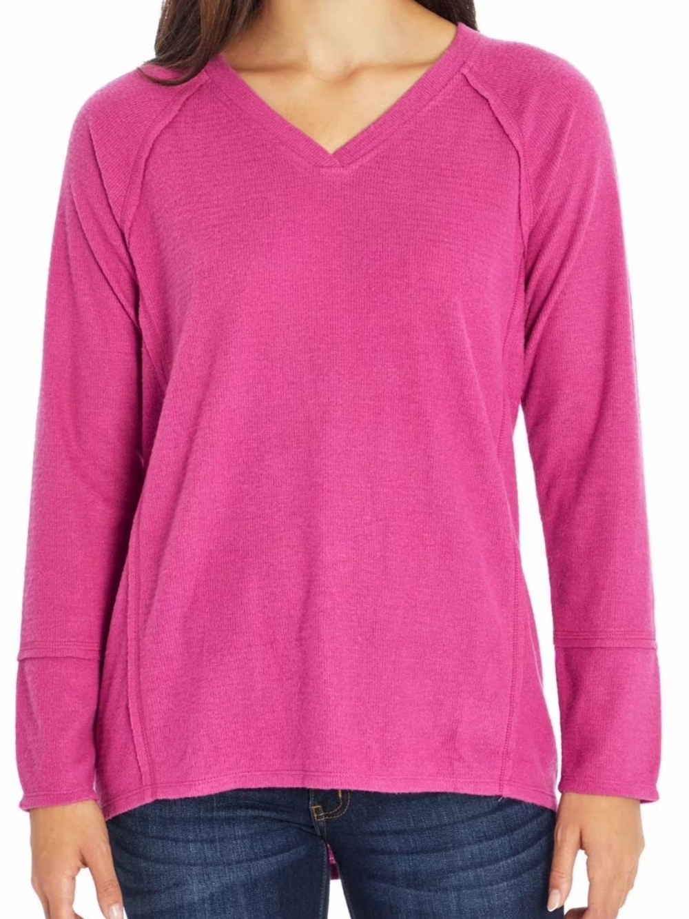 Wildfox Women's V-Neck Sweater in Magenta Pink